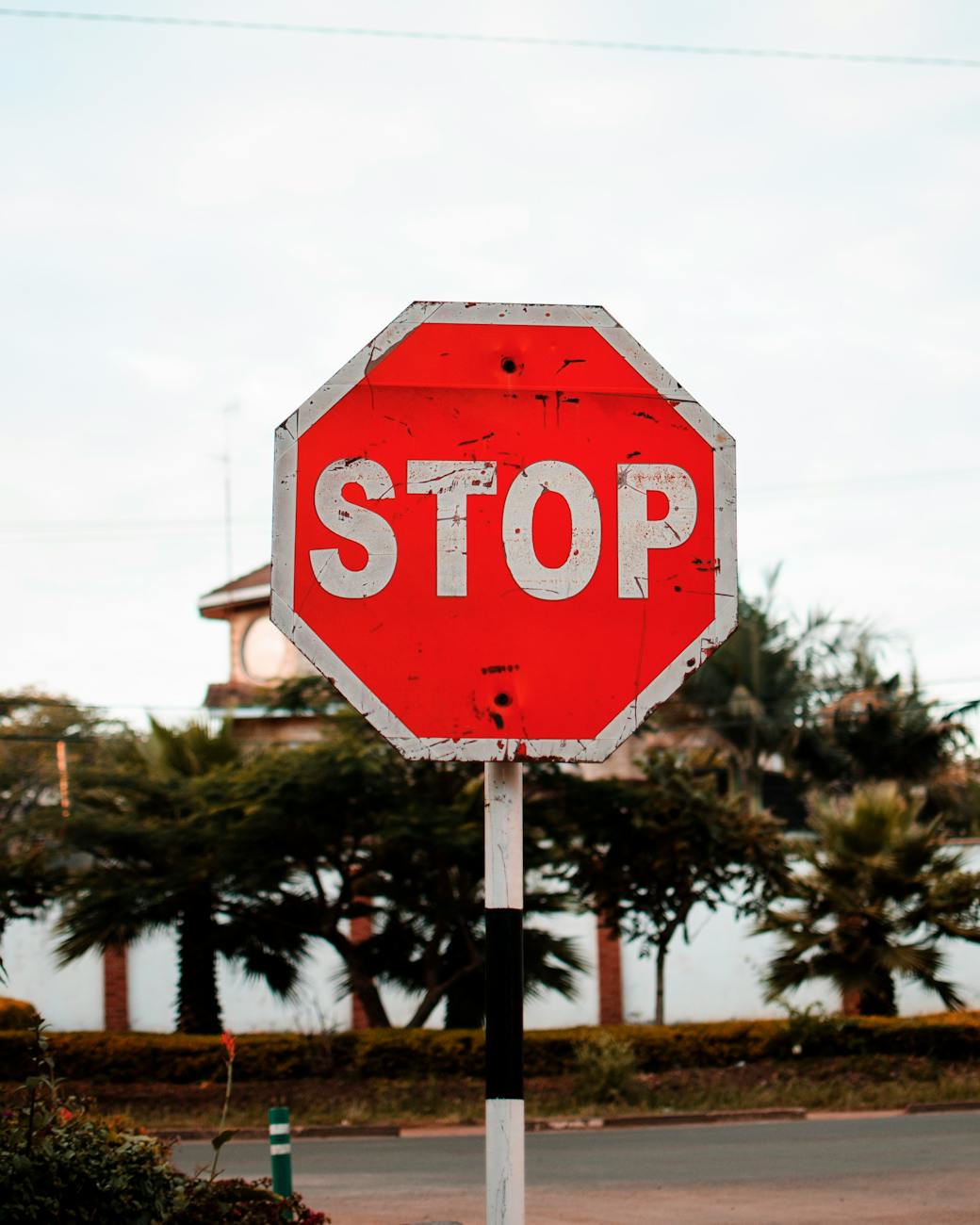 A stop sign  on a highway, referencing blocked access.