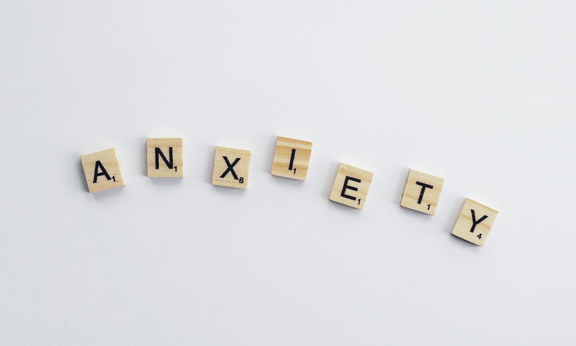 Decorative image of letters spelling out anxiety