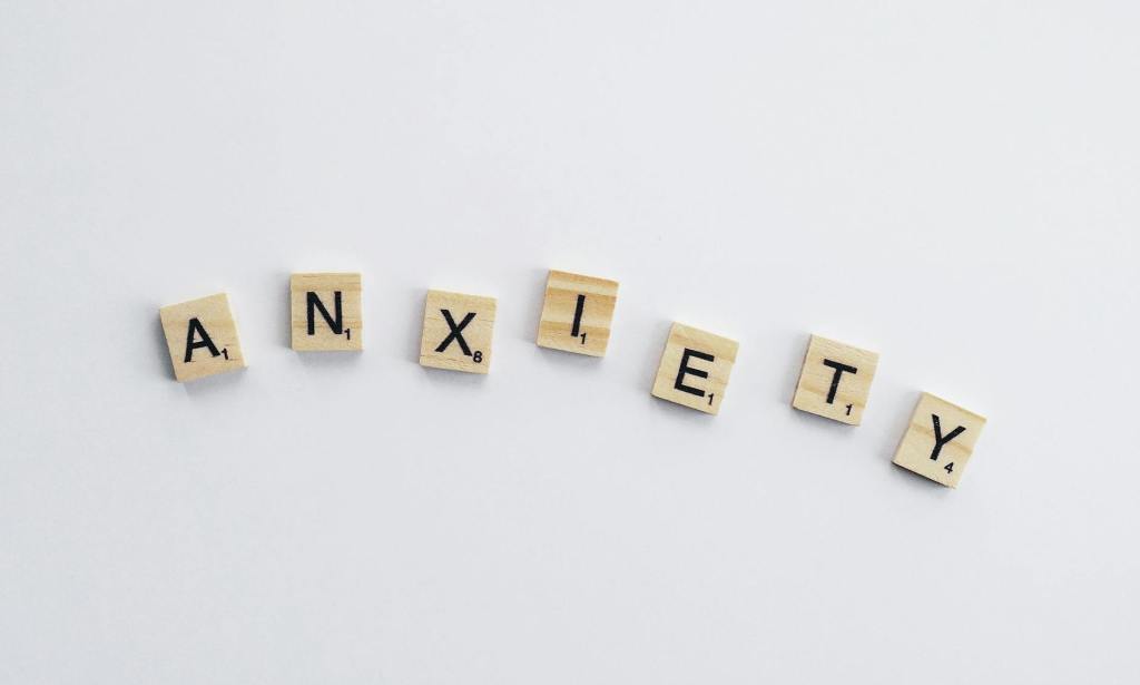 Scrabble letters spell out anxiety