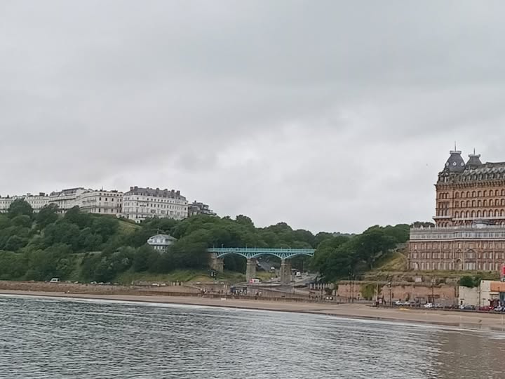 South Bay sea front view of Scarborough, with sea in front. 